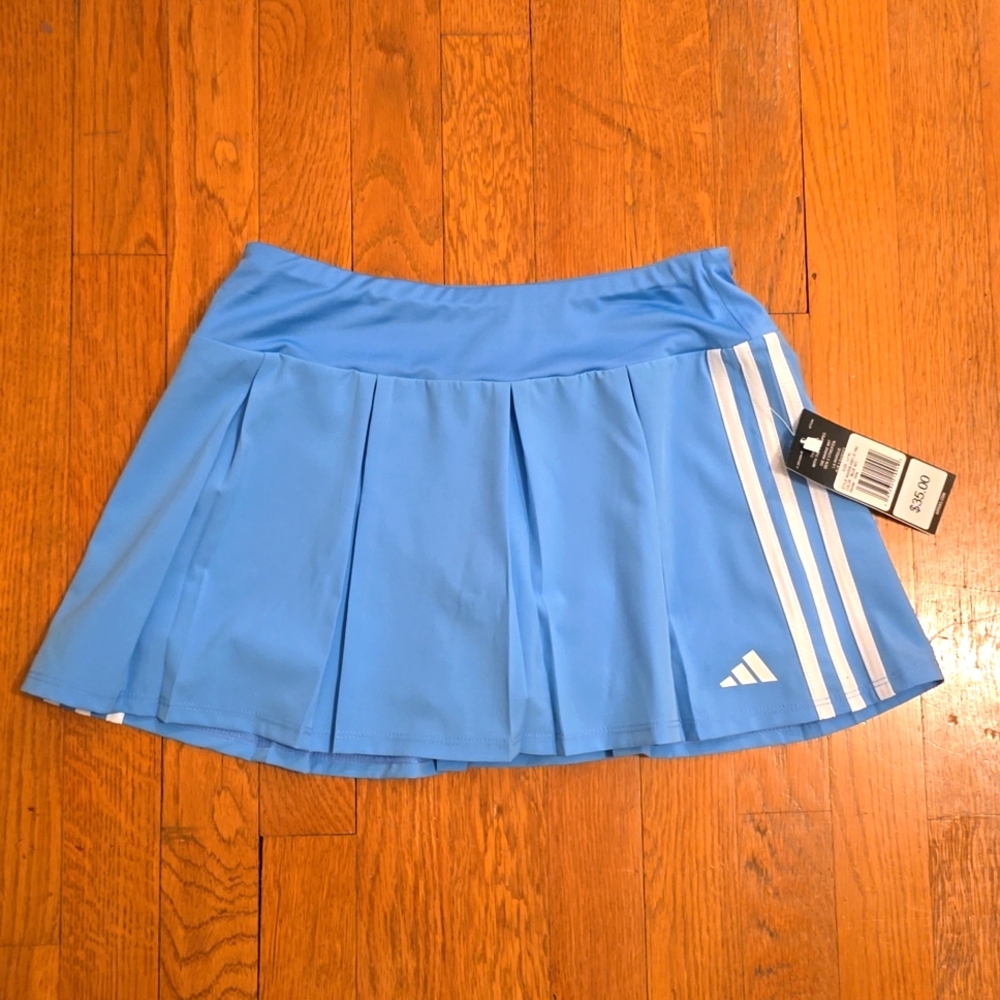 ADIDAS BRAND SIGNATURE GIRLS BLUE SKIRT WITH SHORTS SIZE LARGE 14